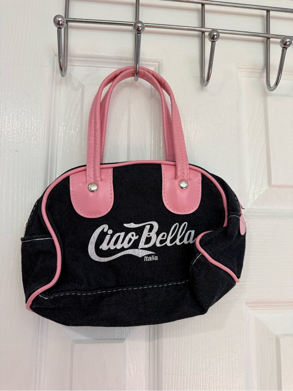 Ciao Bella Italia Black and Pink Mini Tote